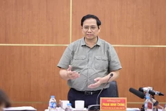 Thủ tướng Phạm Minh Chính kết luận buổi làm việc với Công ty TNHH Một thành viên Đạm Ninh Bình. (Ảnh: Dương Giang/TTXVN)