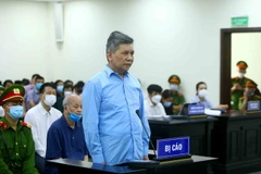 Bị cáo Trần Ngọc Hà, nguyên Chủ tịch Hội đồng thành viên, nguyên Tổng Giám đốc Tổng công ty Máy động lực và Máy nông nghiệp Việt Nam (VEAM) tại tòa. (Ảnh:An Đăng/TTXVN)