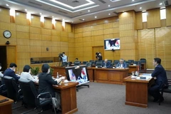 Quang cảnh buổi làm việc. (Ảnh: Bnews/TTXVN)