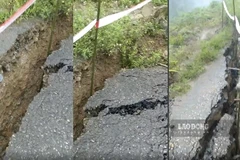 Tại huyện Tủa Chùa, tỉnh Điện Biên xuất hiện nhiều cung sạt trượt. Ảnh: Nguyễn Nam. (Nguồn: laodong.vn)