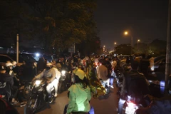 Người dân Thủ đô đổ về công viên Thống Nhất xem pháo hoa đêm giao thừa