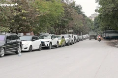 Người dân Thủ đô xếp hàng dài ôtô chờ đăng kiểm dịp cận Tết Nguyên đán