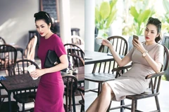 Tăng Thanh Hà liên tục xuất hiện trong những thiết kế mang thương hiệu HA TANG được cắt may tinh tế, sang trọng.