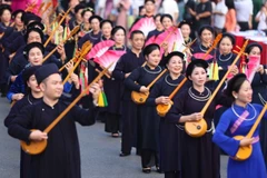 Mang nghệ thuật hát Then, đàn Tính xuống phố đi bộ Hồ Hoàn Kiếm 