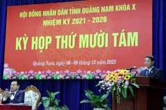 Phó Chủ tịch Quốc hội Nguyễn Đức Hải phát biểu tại Kỳ họp. (Ảnh Trần Tĩnh/TTXVN)