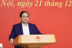Thủ tướng Phạm Minh Chính kết luận hội nghị. (Ảnh: Dương Giang/TTXVN)