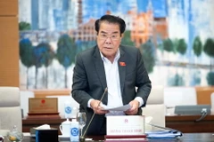 Trưởng ban Dân nguyện của Ủy ban Thường vụ Quốc hội Dương Thanh Bình trình bày báo cáo. (Ảnh: Doãn Tấn/TTXVN)