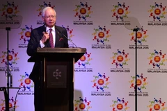 Thủ tướng Malaysia Najib Razak phát biểu tại lễ ký Tuyên bố Kuala Lumpur 2015. (Nguồn: THX/TTXVN)
