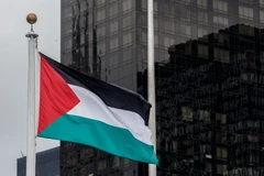 Lá cờ Palestine lần đầu tiên tung bay tại trụ sở Liên hợp quốc tại New York, Mỹ. (Nguồn: AFP/TTXVN)