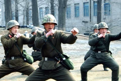 Binh sỹ Triều Tiên luyện tập. (Ảnh: japantimes.co.jp)