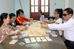 Vượt qua mọi khó khăn, nhiều người mù đã vươn lên trong cuộc sống. (Ảnh: Nguyễn Thủy/TTXVN)