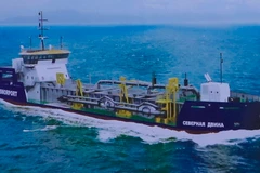 Mô hình tàu công trình TSHD 2000. (Ảnh: Trần Lê Lâm/TTXVN)