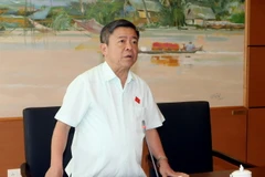 Đại biểu Quốc hội tỉnh Hà Tĩnh Võ Kim Cự tại Kỳ họp thứ 9 Quốc hội khóa XIII. (Ảnh: Phạm Kiên/TTXVN)