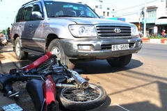 Hiện trường vụ tai nạn. (Ảnh: Phạm Cường/TTXVN)