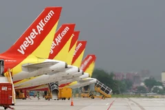 Đội tàu bay của hãng hàng không Vietjet. (Ảnh: CTV/Vietnam+)