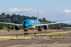 Chiếc máy bay lớn nhất Việt Nam Boeing 787-10 sẽ đáp xuống sân bay Nội Bài vào tối 16/8. (Ảnh: VNA cung cấp)