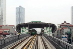 Dự án tuyến đường sắt đô thị Cát Linh-Hà Đông sắp được đưa vào vận hành khai thác thương mai. (Ảnh: Huy Hùng/TTXVN)