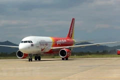 Máy bay của hãng hàng không Vietjet. (Ảnh: Huy Hùng/TTXVN)