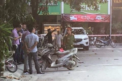 Hiện trường vụ cháy đang được phong tỏa. (Ảnh: CTV/Vietnam+)