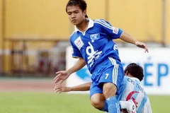 Đinh Thành Trung, cầu thủ của Hòa Phát Hà Nội chơi hay nhất bên phía đội tuyển Olympic Việt Nam. (Nguồn: vinhcity.gov.vn).