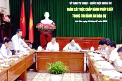 Đoàn giám sát của Ủy ban Tư pháp Quốc hội giám sát việc chấp hành pháp luật trong thi hành án dân sự tại thành phố Cần Thơ. (Nguồn: baocantho.com.vn).