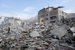 Cảnh đổ nát sau trận động đất tại Antakia, Hatay, Thổ Nhĩ Kỳ, ngày 11/2/2023. (Ảnh: AFP/TTXVN)