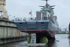 Lễ hạ thủy tàu hộ vệ Provornyy. (Nguồn: Bộ Quốc phòng Nga)