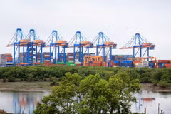 Dự án cảng tổng hợp và container Cái Mép Hạ được SCIC-Tập đoàn Geleximco - Công ty ITC đề xuất đầu tư. (Ảnh: Hồng Đạt/TTXVN)
