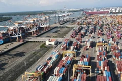 Cảng biển SSIT tại cụm cảng biển Cái Mép-Thị Vải tỉnh Bà Rịa-Vũng Tàu. (Ảnh: Đoàn Mạnh Dương/TTXVN)