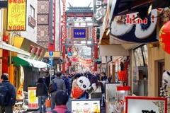 Người dân tại Yokohama (Nhật Bản). (Ảnh: Xuân Giao/TTXVN)