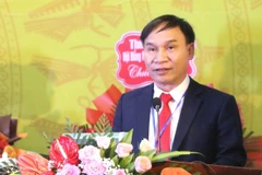 Ông Nguyễn Quốc Hoàn, Chủ tịch Ủy ban Mặt trận Tổ quốc Việt Nam tỉnh Phú Yên nhiệm kỳ 2024-2029 phát biểu nhận nhiệm vụ. (Ảnh: Tường Quân/TTXVN)
