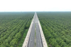 Tuyến đường tạo lực Bắc Tân Uyên-Phú Giáo-Bàu Bàng. (Ảnh: Huyền Trang/TTXVN)