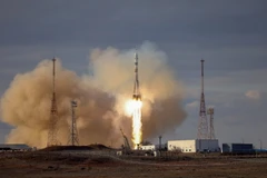 Tàu vũ trụ Soyuz MS-25 của Nga được phóng từ sân bay vũ trụ Baikonur ở Kazakhstan ngày 23/3. (Ảnh: AFP/TTXVN)