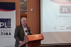 Bí thư thứ Nhất Ban Chấp hành Trung ương Đảng Cộng sản và Chủ tịch Cuba Miguel Díaz-Canel phát biểu tại Diễn đàn. (Ảnh: Mai Phương/TTXVN)