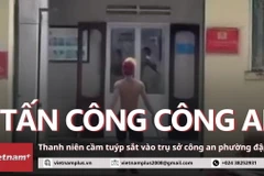 Thanh niên “hổ báo” cầm tuýp sắt xông vào trụ sở công an đập phá khi say rượu