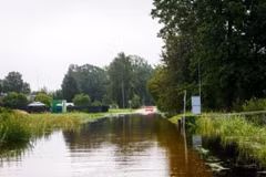 Cảnh ngập lụt tại Jelgava, Latvia, ngày 4/8. (Ảnh: Getty Images/TTXVN)