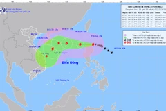 Hướng đi của cơn bão. (Ảnh: Trung tâm Dự báo Khí tượng Thủy văn Quốc gia)