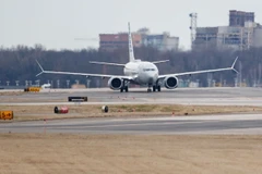 Máy bay Boeing 737 Max 8 hạ cánh tại sân bay Reagan ở Washington D.C., Mỹ, ngày 13/3/2019. (Ảnh: THX/ TTXVN)