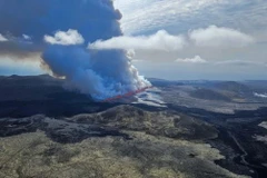 Núi lửa Reykjanes phun trào. (Nguồn: AFP)