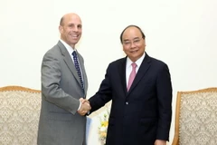 Thủ tướng Nguyễn Xuân Phúc tiếp ông Mike Spanos, Giám đốc điều hành Công ty PepsiCo khu vực châu Á, Trung Đông và Bắc Phi. (Ảnh: Thống Nhất/TTXVN)