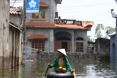 Tình trạng ngập lụt tại Chương Mỹ cuối tháng 7. (Ảnh: Minh Quyết/TTXVN)