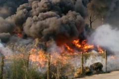 Hiện trường vụ cháy. (Ảnh: Huyền Trang/TTXVN)