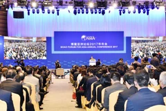 Phó Thủ tướng Chính phủ Trung Quốc Trương Cao Lệ phát biểu tại Diễn đàn. (Ảnh: Vĩnh Hà-Trung Kiên/Vietnam+)