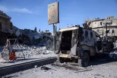 Hiện trường một vụ đánh bom ở thị trấn gần Al-bab. (Nguồn: AFP)