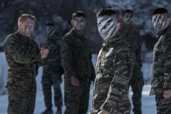 Lính thủy đánh bộ Mỹ và Hàn Quốc tham gia cuộc tập trận tại Pyeongchang ngày 24/1. (Nguồn: EPA/TTXVN)