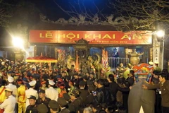 Đông đảo nhân dân về dự lễ khai ấn Đền Trần 2016. (Nguồn: TTXVN)