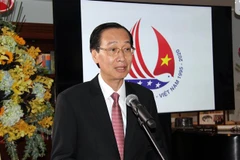 Ông Lê Thanh Liêm, Phó Chủ tịch Thường trực UBND Thành phố, phát biểu tại lễ kỷ niệm lần thứ 244 Quốc khánh Hoa Kỳ. (Ảnh: TTXVN phát)