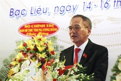 Ông Lữ Văn Hùng tái đắc cử Bí thư Tỉnh ủy Bạc Liêu. (Ảnh: Huỳnh Sử/TTXVN)