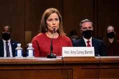 Ứng cử viên Thẩm phán Tòa án Tối cao Amy Coney Barrett phát biểu tại phiên điều trần của Ủy ban Tư pháp Thượng viện Mỹ ở Washington, DC. (Ảnh: AFP/TTXVN)