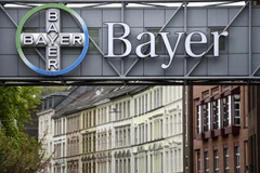 Biểu tượng của Tập đoàn dược phẩm Bayer tại Wuppertal, Đức. (Ảnh: AFP/TTXVN)